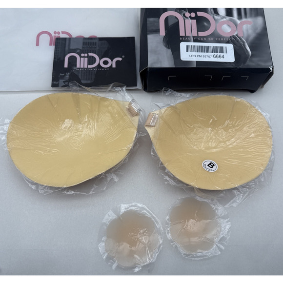 Niidor Adhesive Bra Strapless Sticky Invisible Push up Silicone Bra for Backless - Picture 2 of 16